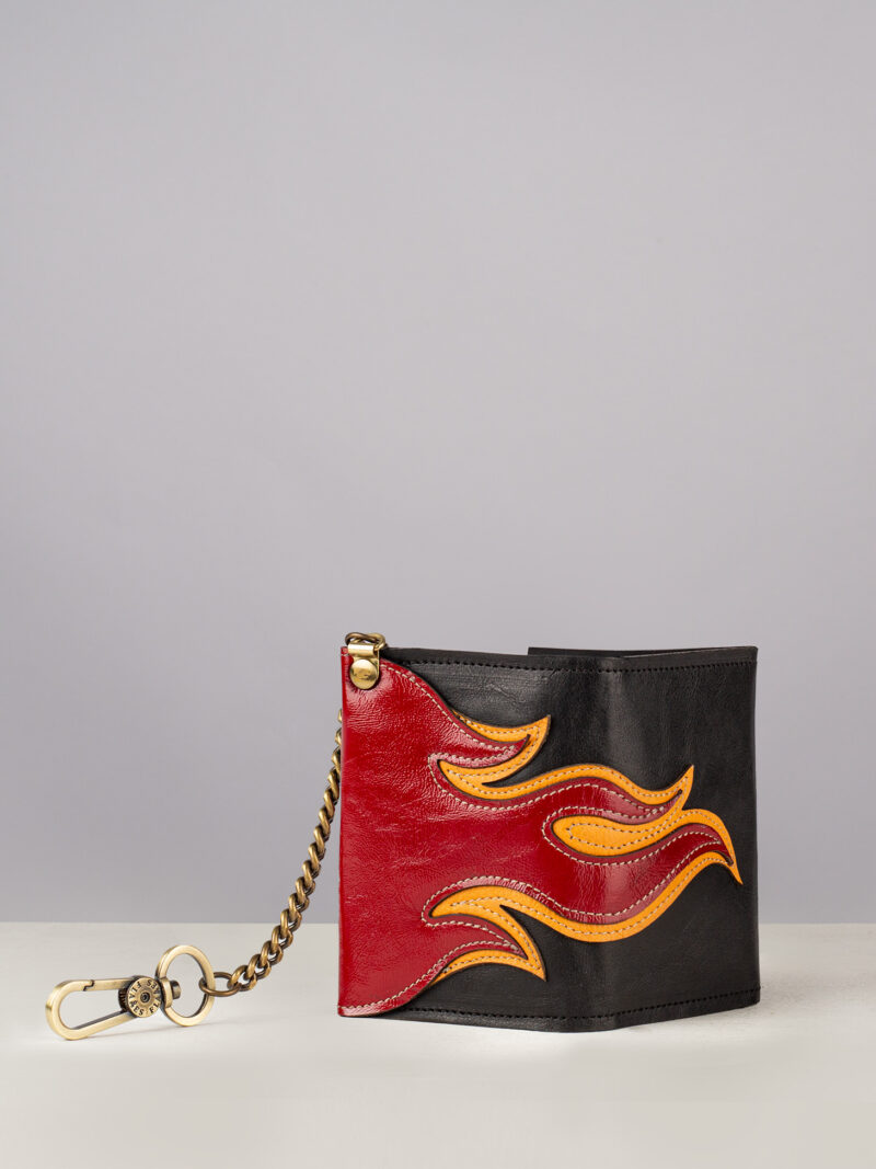 The Original Flame wallet gold handcrafted leather goods