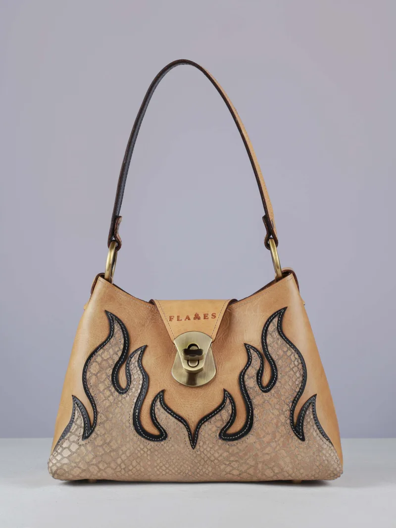 The Wildfire Flame leather flame bag handcrafted